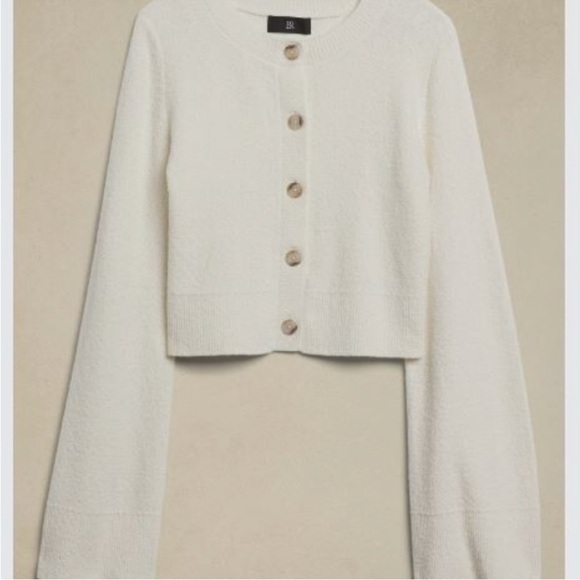 Banana Republic Cream Button-Up Off White Cardigan - Picture 2 of 5